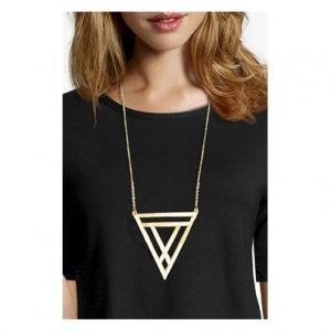 Bold Triangle Metal Gold Necklace