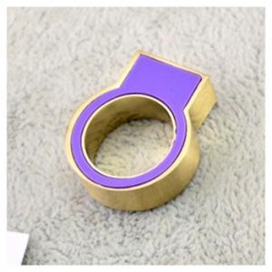 Gold Metal And Rubber Ring - Purple Neon
