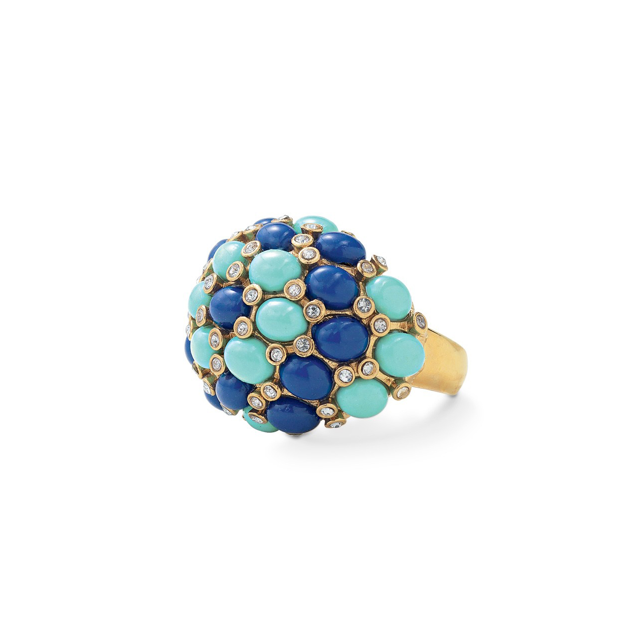 Gold-tone Jules Ring - Royal Blue Turquoise on Luulla